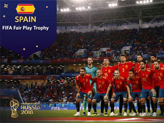 官方：西班牙队获得世界杯公平竞赛奖